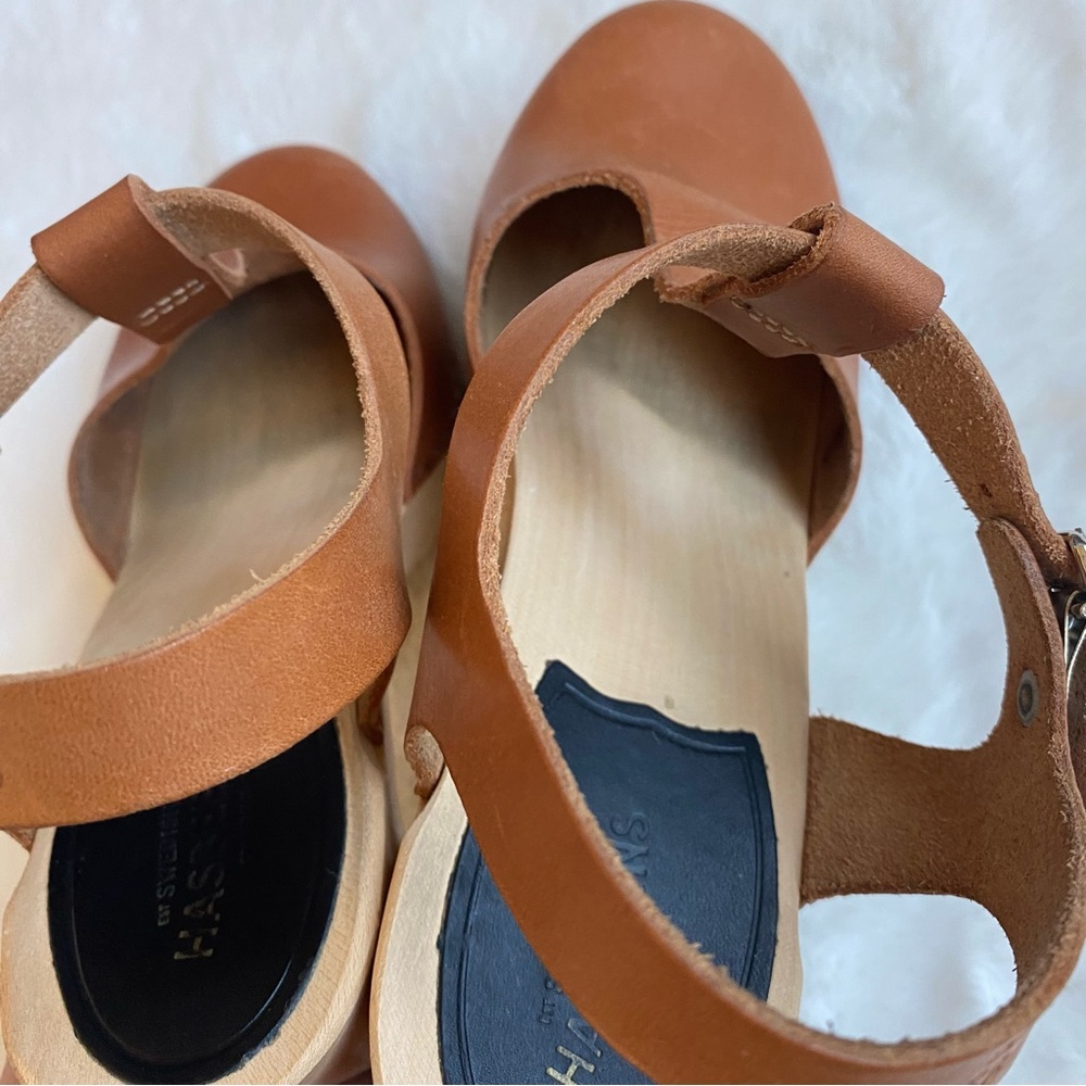 Swedish Hasbeen T-Strap Sky High Clog Sandals | Sz 38 EU, 8 US - Picture 9 of 10